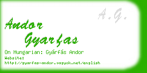 andor gyarfas business card